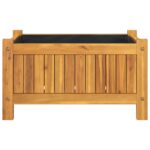 Jardinière avec doublure 54x31x30 cm bois massif d'acacia – Image 2