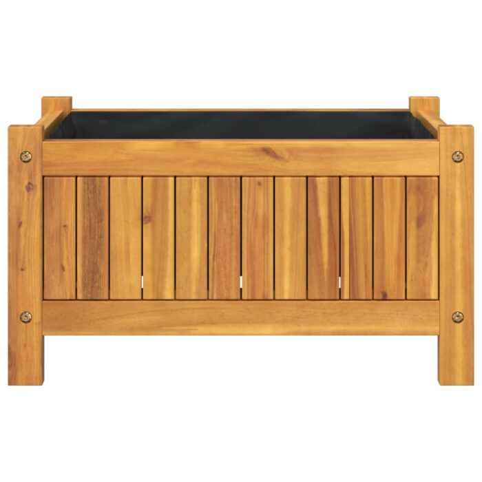 Jardinière avec doublure 54x31x30 cm bois massif d'acacia – Image 2