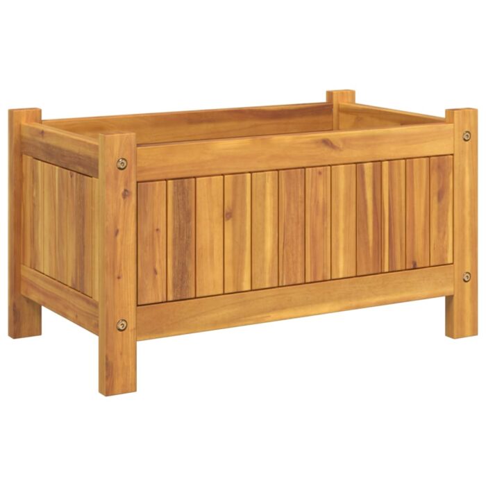 Jardinière avec doublure 54x31x30 cm bois massif d'acacia – Image 3