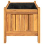 Jardinière avec doublure 54x31x30 cm bois massif d'acacia – Image 4