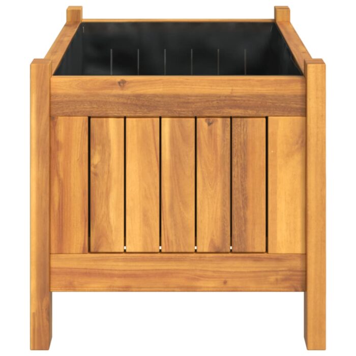 Jardinière avec doublure 54x31x30 cm bois massif d'acacia – Image 4