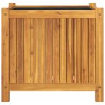 Jardinière avec doublure 54x31x50 cm bois massif d'acacia – Image 2