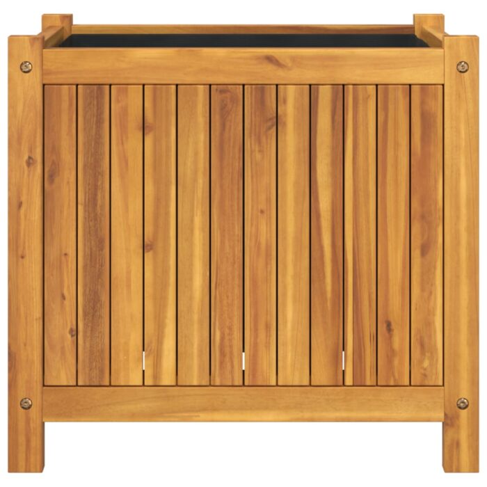 Jardinière avec doublure 54x31x50 cm bois massif d'acacia – Image 2