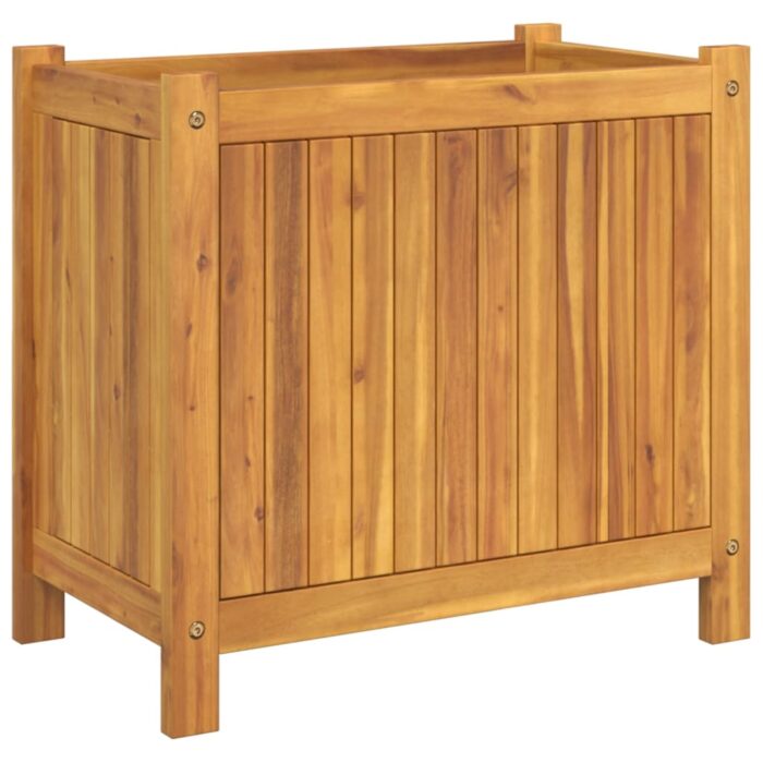Jardinière avec doublure 54x31x50 cm bois massif d'acacia – Image 3