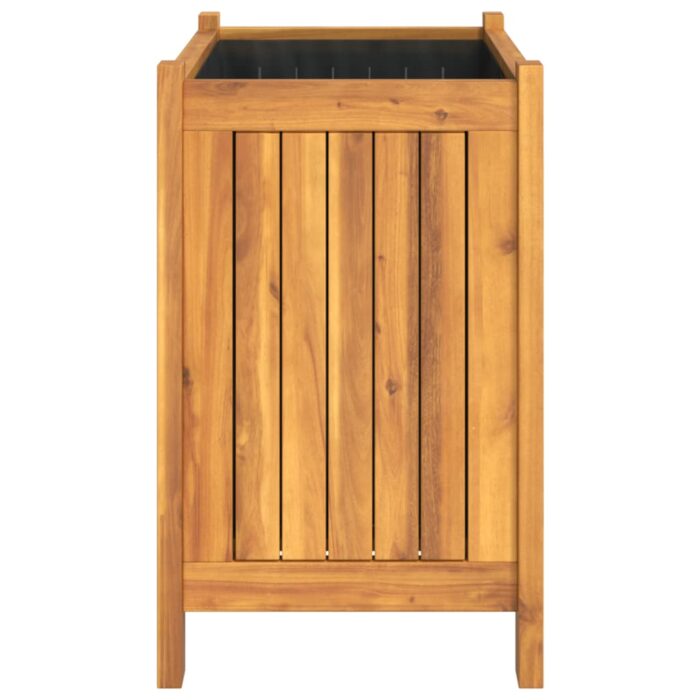 Jardinière avec doublure 54x31x50 cm bois massif d'acacia – Image 4