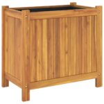 Jardinière avec doublure 54x31x50 cm bois massif d'acacia – Image 5