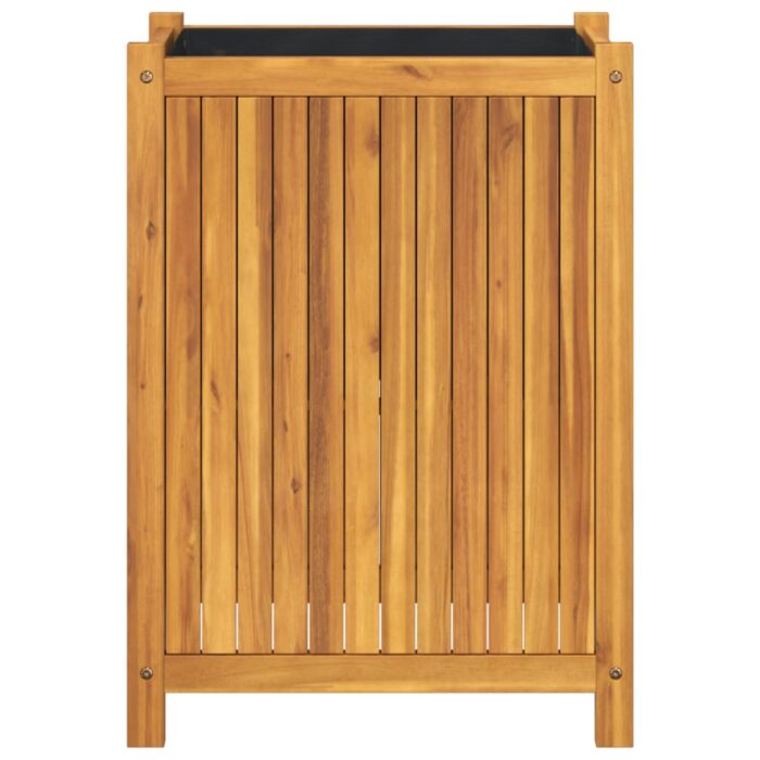 Jardinière avec doublure 54x31x75 cm bois massif d'acacia – Image 2
