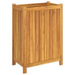 Jardinière avec doublure 54x31x75 cm bois massif d'acacia – Image 3