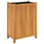 Jardinière avec doublure 54x31x75 cm bois massif d'acacia – Image 5