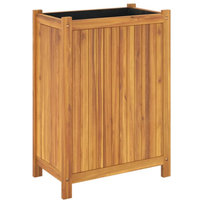 Jardinière avec doublure 54x31x75 cm bois massif d'acacia – Image 5