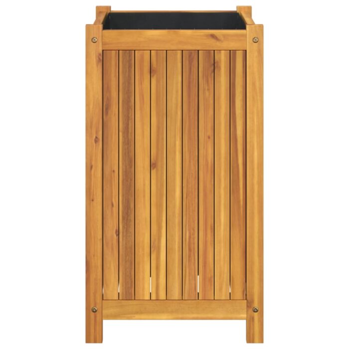 Jardinière avec doublure 42x42x75 cm bois massif d'acacia – Image 2