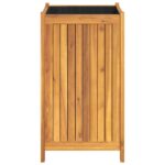Jardinière avec doublure 42x42x75 cm bois massif d'acacia – Image 4