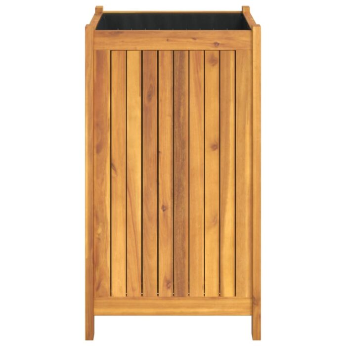 Jardinière avec doublure 42x42x75 cm bois massif d'acacia – Image 4