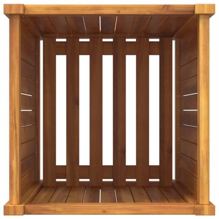 Jardinière avec doublure 42x42x75 cm bois massif d'acacia – Image 6