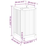 Jardinière avec doublure 42x42x75 cm bois massif d'acacia – Image 7