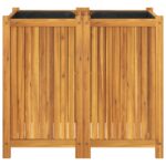 Jardinière avec doublure 84x42x75 cm bois massif d'acacia – Image 2