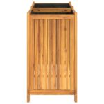 Jardinière avec doublure 84x42x75 cm bois massif d'acacia – Image 4
