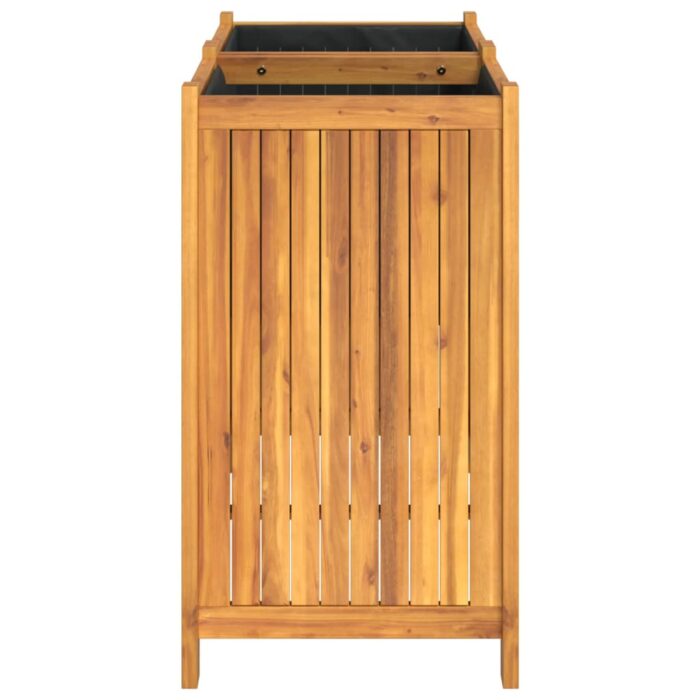 Jardinière avec doublure 84x42x75 cm bois massif d'acacia – Image 4