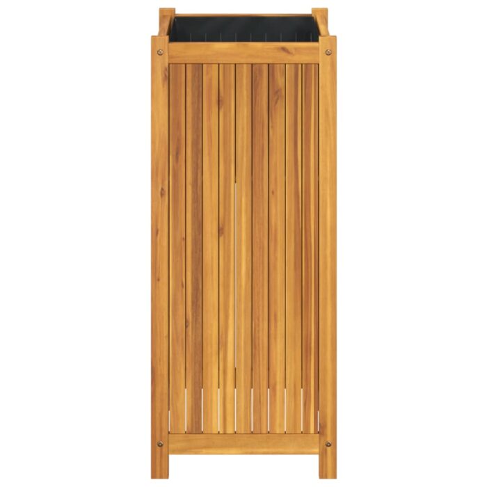 Jardinière avec doublure 42x42x100 cm bois massif d'acacia – Image 2