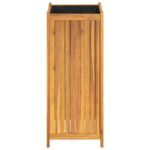 Jardinière avec doublure 42x42x100 cm bois massif d'acacia – Image 4