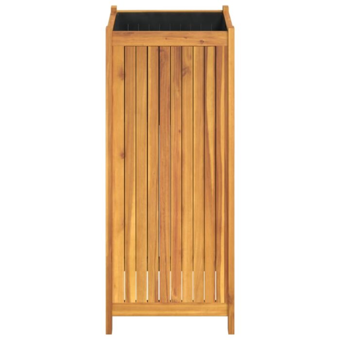 Jardinière avec doublure 42x42x100 cm bois massif d'acacia – Image 4