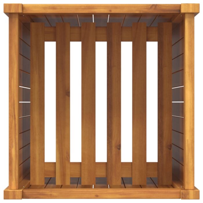 Jardinière avec doublure 42x42x100 cm bois massif d'acacia – Image 6