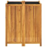 Jardinière avec doublure 84x42x100 cm bois massif d'acacia – Image 2
