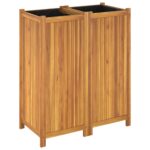 Jardinière avec doublure 84x42x100 cm bois massif d'acacia – Image 5
