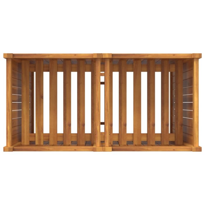 Jardinière avec doublure 84x42x100 cm bois massif d'acacia – Image 6