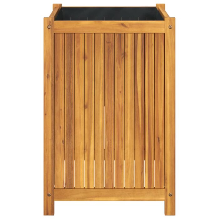 Jardinière avec doublure 50x50x75 cm bois massif d'acacia – Image 2