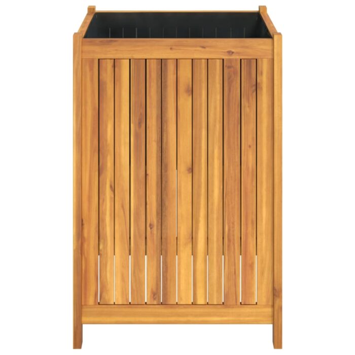 Jardinière avec doublure 50x50x75 cm bois massif d'acacia – Image 4