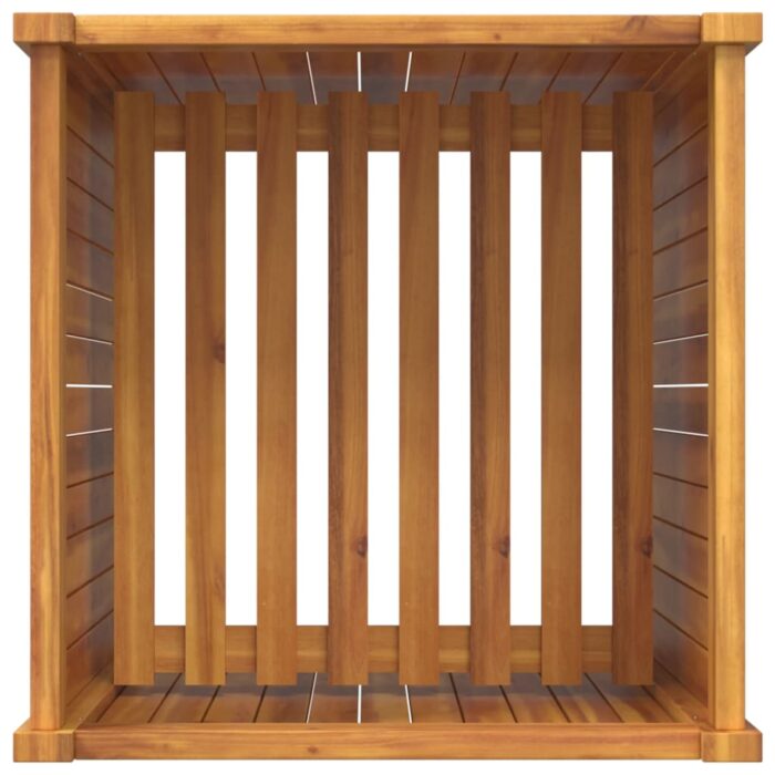 Jardinière avec doublure 50x50x75 cm bois massif d'acacia – Image 6