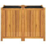 Jardinière avec doublure 100x50x75 cm bois massif d'acacia – Image 2