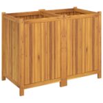 Jardinière avec doublure 100x50x75 cm bois massif d'acacia – Image 3