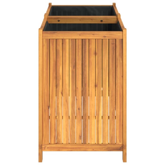 Jardinière avec doublure 100x50x75 cm bois massif d'acacia – Image 4