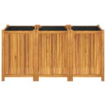 Jardinière avec doublure 150x50x75 cm bois massif d'acacia – Image 2
