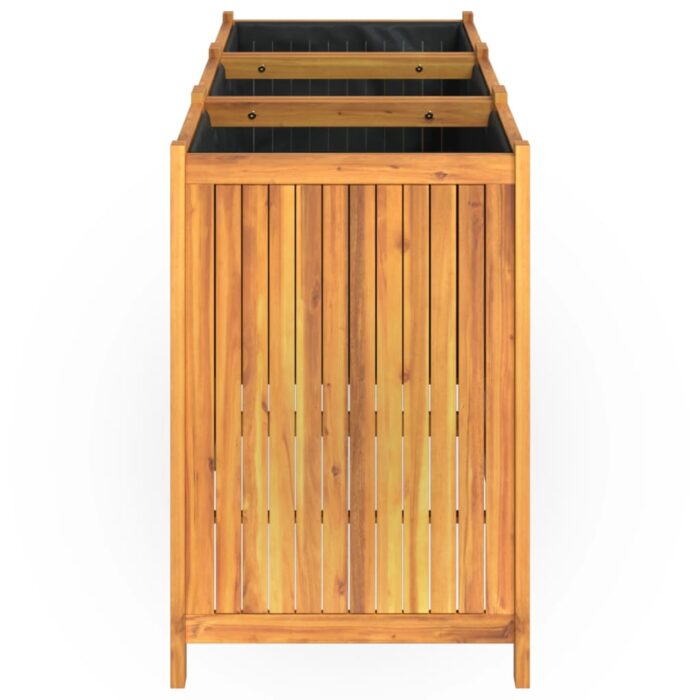 Jardinière avec doublure 150x50x75 cm bois massif d'acacia – Image 4