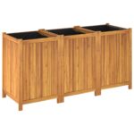 Jardinière avec doublure 150x50x75 cm bois massif d'acacia – Image 5