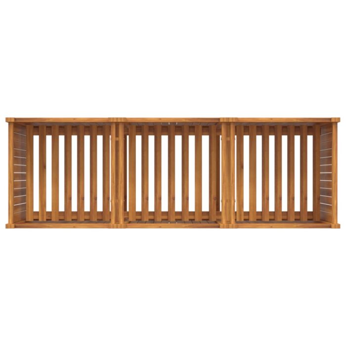 Jardinière avec doublure 150x50x75 cm bois massif d'acacia – Image 6