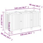 Jardinière avec doublure 150x50x75 cm bois massif d'acacia – Image 7