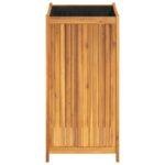 Jardinière avec doublure 50x50x100 cm bois massif d'acacia – Image 4