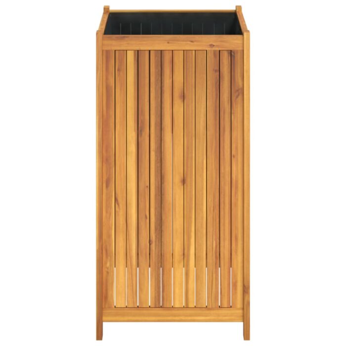 Jardinière avec doublure 50x50x100 cm bois massif d'acacia – Image 4