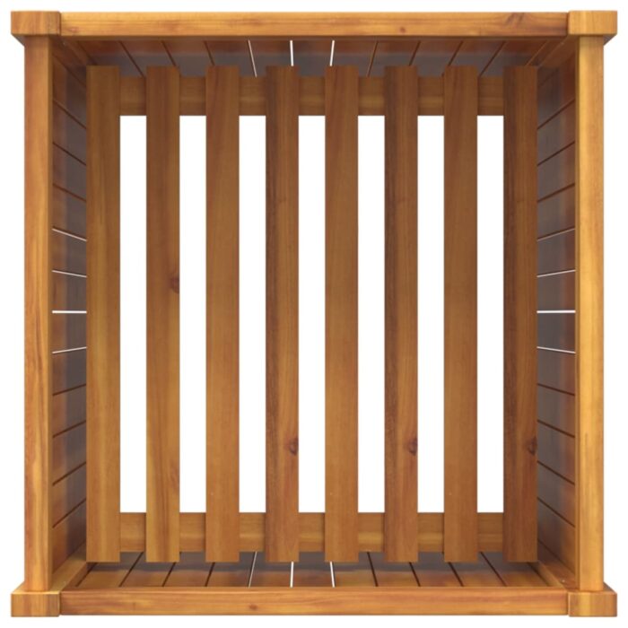 Jardinière avec doublure 50x50x100 cm bois massif d'acacia – Image 6