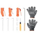 Poêle à bois de tente et cheminée et pieds pliables noir acier – Image 6