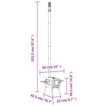Poêle à bois de tente et cheminée et pieds pliables noir acier – Image 9