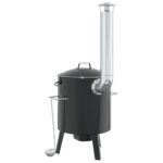 Canon à goulasch avec cheminée et couvercle noir acier émaillé – Image 4