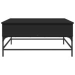 Table basse noir 95x95x45 cm bois d'ingénierie et métal – Image 3