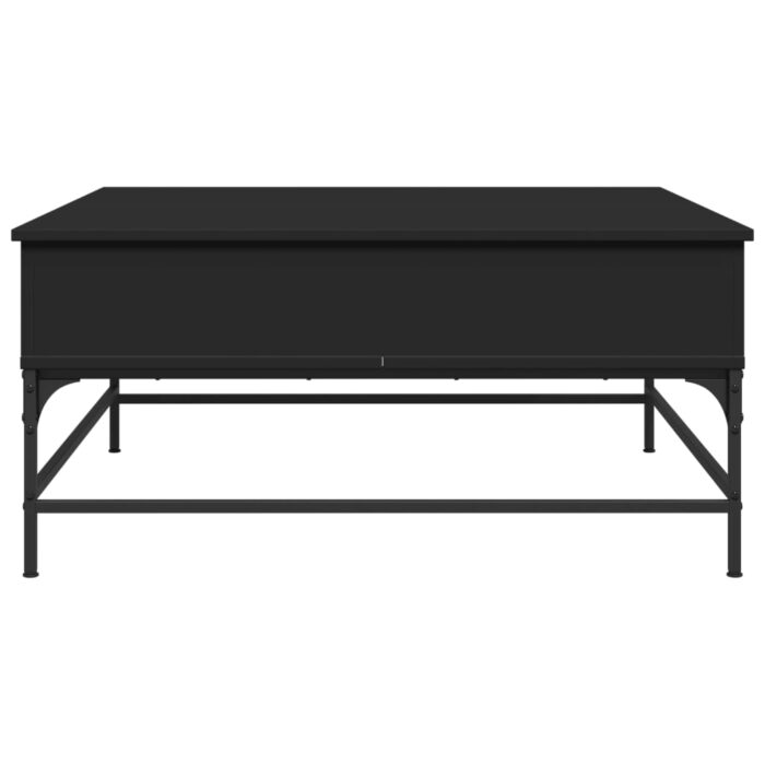 Table basse noir 95x95x45 cm bois d'ingénierie et métal – Image 3