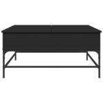 Table basse noir 95x95x45 cm bois d'ingénierie et métal – Image 4