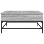Table basse sonoma gris 95x95x45 cm bois d'ingénierie et métal – Image 3